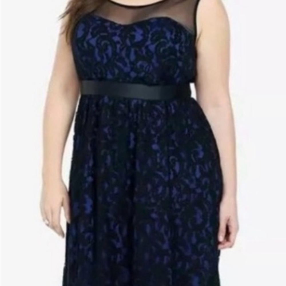 Torrid Dark Blue Lace Overlay Dress Size 18